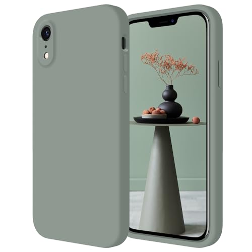 FireNova iPhone XR Case, Silicone Upgraded [Square Edges] & [Camera  Protecion] Phone Case with Soft Anti-Scratch Microfiber Lining, 6.1 inch,  Black